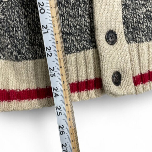 Roots Canada Wool Blend Elbow Patch Cardigan Curling Varsity Sweater Men's XS - Picture 10 of 11